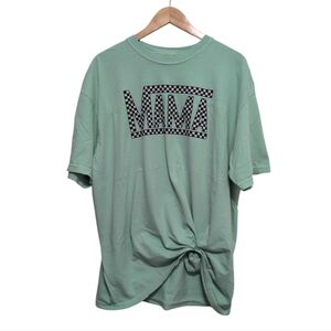 Checkered Mama T-Shirt Mint Green Size 2X Graphic Tee